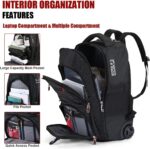star cloud 21x14x9 Rolling Backpack with Wheels - Water-Resistant, 17.3" Laptop Compartment, Ideal Carry-On for Overnight Travel, College, Work - Wheeled Business Backpack for Adults - Image 4
