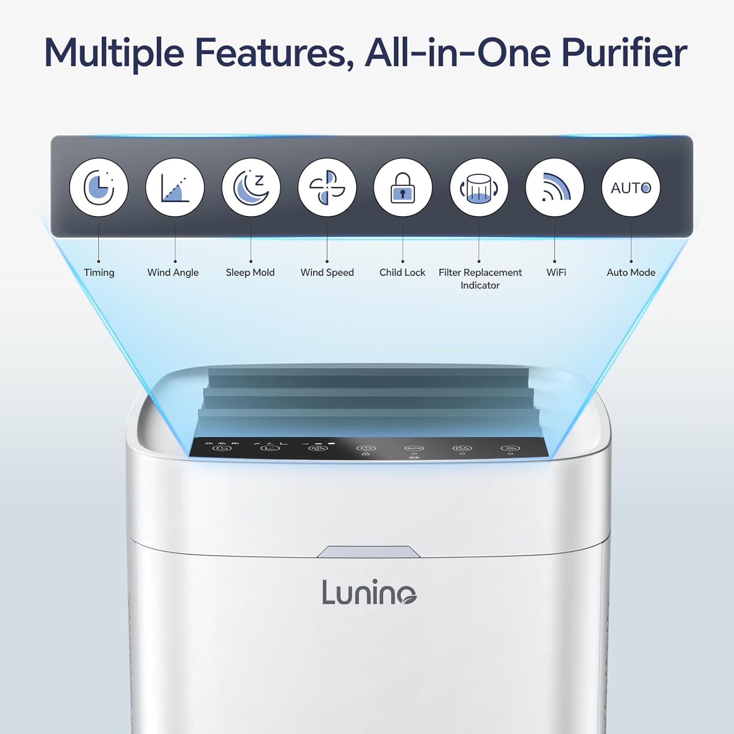 Air Purifiers for Home Large Room Up to 2600 Ft², Double-Sided HEPA Air Purifier with Washable Pre-Filter, Smart WiFi, PM 2.5 Air Quality Monitor, Fan Mode, for Pets Hair, Dust, Smoke, Pollen - Image 10
