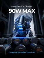 LISEN 90W USB C Car Charger, 2-Port PD 45W & QC 3.0 USB C Cigarette Lighter Adapter for iPhone 16 [All Metal & Mini] USB C Car Charger Fast Charging for iPhone 16/15/14/13 Pro, Galaxy S25/S24, iPad - Image 3