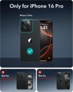 ESR for iPhone 16 Pro Case, Compatible with MagSafe, Shockproof Military-Grade Protection, Magnetic Phone Case for iPhone 16 Pro, Classic Hybrid Case (HaloLock), Clear Black - Image 3