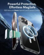 ESR for iPhone 16 Pro Case, Compatible with MagSafe, Shockproof Military-Grade Protection, Magnetic Phone Case for iPhone 16 Pro, Classic Hybrid Case (HaloLock), Clear Black - Image 4