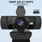 Full HD Webcam for PC 1080P with Microphone,Computer Webcam 110° Field of View Streaming Camera with Cover Tripod Auto Light Correction Webcams for Zoom,Video Call, Skype,Teams - Image 4
