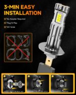 FAHREN 2024 Upgraded H1 Bulb, 1:1 Mini Size H1 Fog Light Bulbs, Plug and Play No Adapter Required Non-Polarity, Super Bright 6500K, IP68 Waterproof Pack of 2 - Image 4