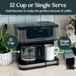 Deluxe 12-Cup Coffee Maker & Single Serve Brewer – Programmable, K-Cup Compatible, Adjustable Brew Size, Glass Carafe, Auto Shut-Off - Ideal for Home or Office - Image 3
