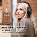 RUNOLIM Hybrid Active Noise Cancelling Over Ear Bluetooth Headphones with Microphone, 70H Playtime, Foldable Headphones with HiFi Audio, Deep Bass for Home, Travel, Office - Image 5
