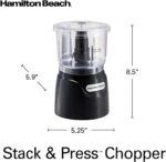 Hamilton Beach Electric Vegetable Chopper & Mini Food Processor, 3-Cup, 350 Watts, for Dicing, Mincing, and Puree, Black (72850) - Image 4