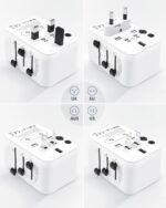 International Power Plug Adapter, Rmtbeeg Universal Travel Adapter with 3 USB-C and 2 USB-A Ports, All-in-One Worldwide Wall Charger for Europe UK EU AUS (Type C/G/A/I), Plug Adaptor Travel - Image 3