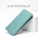 Alldaily Ultra Slim Thin Women Wallet RFID Blocking Credit Card Holder Bifold Long Ladies Billfold (Purist Blue) - Image 3