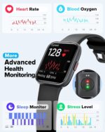Smart Watch for Men Women Android iPhone, Alexa Built-in Fitness Watch with 1.8" LCD Screen & Bluetooth Call (Make/Answer), Heart Rate/SpO2/Sleep Monitor, 100 Sports, IP68 Waterproof Smartwatch - Image 4