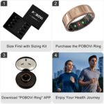 Smart Ring for Women Men- Sleep/Fitness/Stress/Heart Rate Tracker- Menstrual Records - 7 Days Battery Life - Wireless Charging - No APP Subscription - iOS & Android Compatible (Rosegold, 7) - Image 4