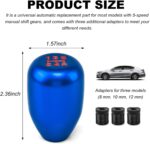 Car Gear Shift Knobs, Automotive 5 Speed Manual Transmission Stick Shift Knob, Universal Aluminium Car Stick Shift Handle Fit Most Manual Cars Trucks SUVs, Car Accessories (Blue) - Image 3