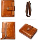BOSTANTEN Women Leather Wallet RFID Blocking Small Bifold Zipper Pocket Wallet Card Case Purse with ID Window - Image 4