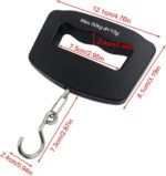 AFUNTA 50Kg 10g Luggage Weight Scale, LCD Luggage Scale Travel Digital, Home Electronic Portable Hanging Weight Hook Travel Luggage Scale - Image 3