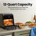 Chefman 12-Quart 6-in-1 Air Fryer Oven with Digital Timer, Touchscreen, and 12 Presets - Family Size Countertop Convection Oven, Dishwasher-Safe Parts - Image 5