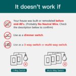 TREATLIFE Single Pole Smart Light Switch, Neutral Wire Required, 2.4GHz Wi-Fi Light Switch, Smart Switch Works with Alexa and Google Home, Schedule, Remote Control - Image 3