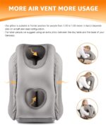 Sunany Travel Pillow, Inflatable Neck Pillow Used for Airplanes/Cars/Buses/Trains/Office Napping with Eye Mask/Earplugs (Gray) - Image 3