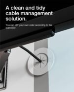 VCELINK in Wall Cable Management Kit with Mounting Brackets, Hide TV Cords for Wall Mount, Cable Wall Plate for Network, HDMI, Coax, Speaker Cables, White, 1-Pack - Image 3