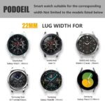 22mm Stainless Steel Watch Bands for Men, Quick Release Replacement Metal Strap Compatible with Samsung Galaxy Watch, Huawei Watch, Garmin, Black Folding Buckle Metal Watch Bands, One Size, - Image 3