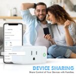 Smart Life Wi-Fi Outlet Compatible with Alexa, Google Home & Echo, Smart Plug with Timer Function & Group Controller,15 Amp Indoor Socket, 2.4G Wi-Fi Only, White, 4 Pack - Image 4