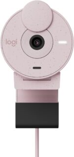 Logitech Brio 300 HD Webcam with Privacy Shutter, Noise Reduction Mic, USB-C, Certified for Zoom, Microsoft Teams, Google Meet, Automatic Light Correction - Pink - Image 3