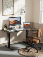 Totnz Electric Standing Desk, Height Adjustable Sit Stand up Desk, L-Shaped Memory Home Office Desk With Hook, 55 x 34 inch, Black - Image 6