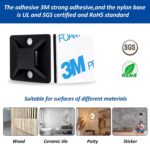 50 Set Cable Zip Tie Self Adhesive Mounts Kit with 6" Zip Ties, 3/4" Wire Holders Squares, Screws - Sticky Wire Fasteners Cable Clips Management Anchors Organizer - Image 4