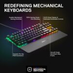 SteelSeries Apex 7 TKL Compact Mechanical Gaming Keyboard – OLED Smart Display – USB Passthrough and Media Controls – Linear and Quiet – RGB Backlit (Red Switch) - Image 4