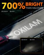 OXILAM Q26 H11 9005 Light Bulbs Combo, 56000LM 700% Brighter 6500K Cool White Light, 1:1 Size H11/H9/H8 9005/HB3 Fog Light Halogen Replacement, Fanless Design, IP68 Waterproof, Pack of 4 - Image 3