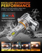 OXILAM Q26 H11 9005 Light Bulbs Combo, 56000LM 700% Brighter 6500K Cool White Light, 1:1 Size H11/H9/H8 9005/HB3 Fog Light Halogen Replacement, Fanless Design, IP68 Waterproof, Pack of 4 - Image 5