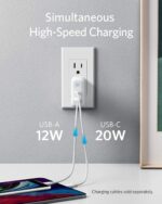 USB C Charger, Anker 32W 2 Port with 20W Power Adapter, PowerPort PD 2 with Foldable Plug for iPad/iPad Mini, for iPhone 14/14 Plus/14 Pro/14 Pro Max/13, Pixel, Galaxy, and More - Image 4