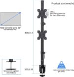 Suptek Dual LED LCD Monitor Stand up Desk Mount for 2 / Two Screens up to 27 inch Extra Tall 31.5" Pole Heavy Duty Fully Adjustable Stand Vertical Array (MD6802) - Image 3