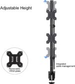 Suptek Dual LED LCD Monitor Stand up Desk Mount for 2 / Two Screens up to 27 inch Extra Tall 31.5" Pole Heavy Duty Fully Adjustable Stand Vertical Array (MD6802) - Image 4