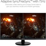 ASUS 27” 1080P Monitor (VA27DQ) - Full HD, IPS, 75Hz, Speakers, Adaptive-sync/FreeSync™, Low Blue Light, Flicker Free, VESA Mountable, Frameless, HDMI, VGA, DisplayPort, Tilt Adjustable, BLACK - Image 3
