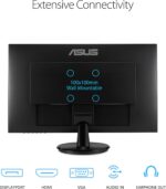 ASUS 27” 1080P Monitor (VA27DQ) - Full HD, IPS, 75Hz, Speakers, Adaptive-sync/FreeSync™, Low Blue Light, Flicker Free, VESA Mountable, Frameless, HDMI, VGA, DisplayPort, Tilt Adjustable, BLACK - Image 6
