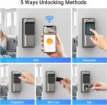Saulex WiFi Smart Lock with Fingerprint, 5-in-1 Keyless Entry Front Door Lock,Built-in WiFi Deadbolt, App Remote Control, Easy Installation. - Image 5