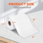 MUNBYN 4"x6" Direct Thermal Printer Label, Shipping Labels Compatible with Rollo, Jadens, Nelko, DYMO 4XL 1744907,1755120, 220 Sheets/Roll - Image 3