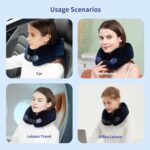 Neck Pillow for Airplane Travel Memory Foam - 360° Support for Long Flights & Car/Office Use, Machine Washable Pain Relief Pillow with Breathable Cover (Gemstone Blue) - Image 3