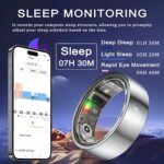 2025 Upgraded Smart Ring Health Tracker for Women Men, IP68 Waterproof Fitness Ring with Sleep Tracker/Step Tracker/Heart Rate/Blood Oxygen/Distance/Calories, No Subscription, Charging Case - Image 4