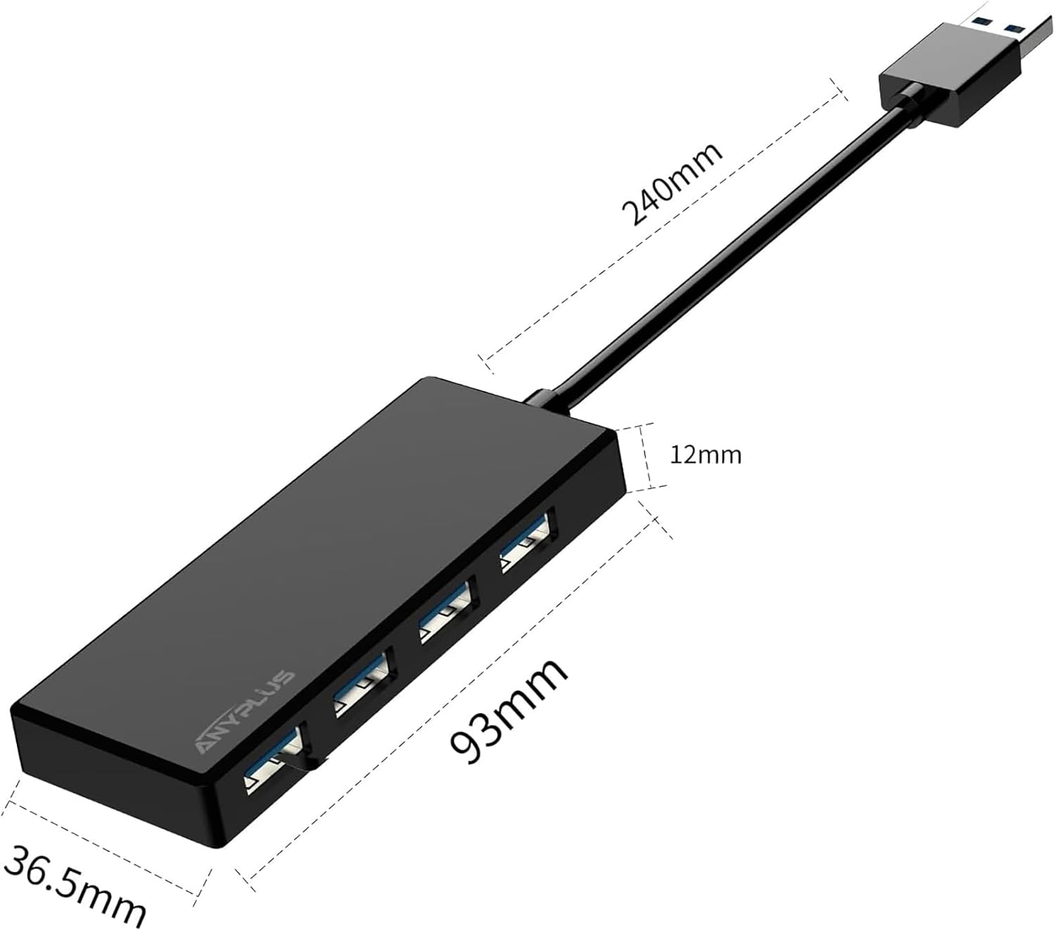 USB 3.0 Hub, 4 Port USB Hub Splitter,Portable USB Adapter Mini Multiport Expander for Desktop, Laptop, Xbox, Flash Drive, HDD, Console, Printer, PC, Keyboards, HP, Dell - Image 6