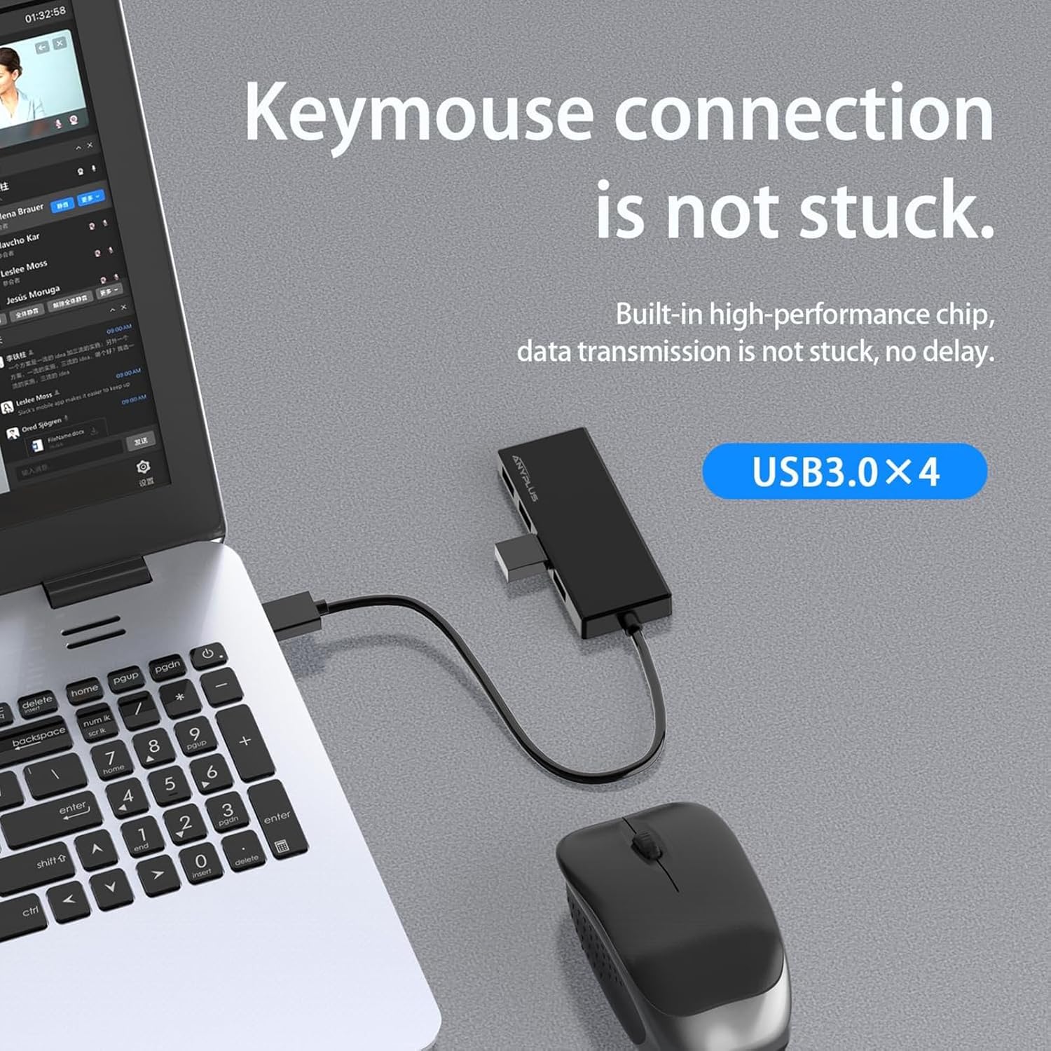 USB 3.0 Hub, 4 Port USB Hub Splitter,Portable USB Adapter Mini Multiport Expander for Desktop, Laptop, Xbox, Flash Drive, HDD, Console, Printer, PC, Keyboards, HP, Dell - Image 7