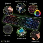 Scorpion V1 Wired Mechanical Gaming Keyboard – Tactile & Clicky – Brilliant RGB Lighting Compact Form Factor Customizable Keys & Multimedia Function 104 Keys - Image 3