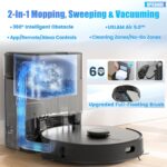 Robot Vacuum and Mop Combo, Self-Emptying, 60-Day Capacity, Schedule, 180mins Runtime, Home Mapping, Wi-Fi/App/Alexa/Remote, Robotic Vacuum Cleaner for Pet, Hard Floors, Carpet - Image 3