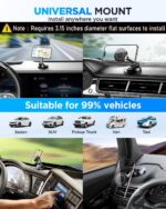 for MagSafe Car Mount, Car Phone Holder for Dashboard, 360° Rotatable Magnetic Phone Holder for Cars, Strong Adhesive, Sturdy Metal Mount, Compatible with iPhone Samsung - Image 4