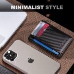 Travelambo Front Pocket Minimalist Leather Slim Wallet RFID Blocking Carbon Fiber Texture - Image 6