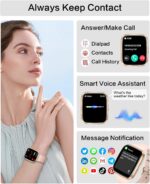 Smart Watches for Women, 1.75" Bluetooth Call, AI Voice Smartwatch, 24/7 Heart Rate Monitor, Blood Pressure/SpO2/Sleep Tracker, IP68 Waterproof, 100+ Sports Fitness Tracker for Android iOS Pink - Image 3