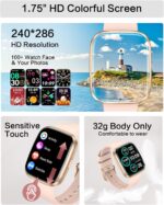 Smart Watches for Women, 1.75" Bluetooth Call, AI Voice Smartwatch, 24/7 Heart Rate Monitor, Blood Pressure/SpO2/Sleep Tracker, IP68 Waterproof, 100+ Sports Fitness Tracker for Android iOS Pink - Image 5