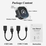 2-in-1 Wireless CarPlay & Android Auto Adapter, Plug & Play CarPlay Dongle Converts Wired to Wireless, Fast Auto-Connect, No Delay, Compact Design for iPhone & Android with USB/USB-C Port(Black) - Image 8