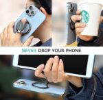 for Magsafe Magnetic Phone Ring Holder, Double Adjustable Gym Finger Ring Grip and Stand, Removable Phone Grip Holder for iPhone, iPad and Smartphones, Compatible with Magnetic Car Mount - Image 7