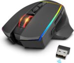 Redragon Wireless Gaming Mouse, Tri-Mode 2.4G/USB-C/Bluetooth Ergonomic Mouse Gaming, 8000 DPI, RGB Backlit Programmable Wireless Mouse, Rechargeable, 250 Hrs for Laptop PC Mac, M814 - Image 4