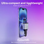 Flexino Retractable Car Charger for iPhone 16, 69W Fast Charging Car Charger USB C, Car Chargers with 2 Retractable Cords 2.6ft, Car Adapter for iPhone 16/15/14/13/12 Series, Galaxy (Grey) - Image 4